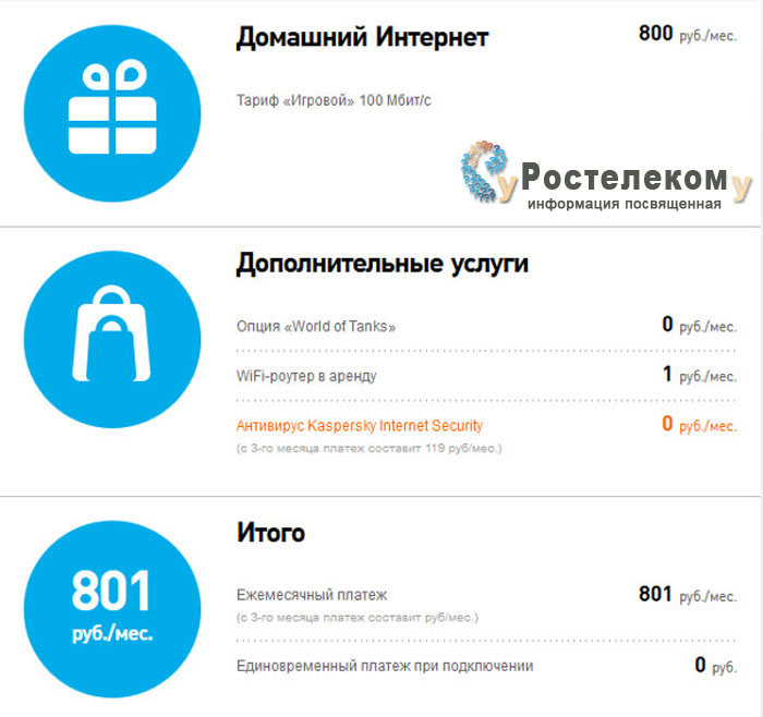 Ростелеком: тариф «Игровой World of Tanks»