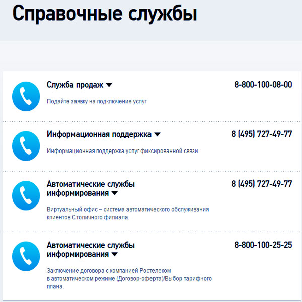 Как позвонить оператору Ростелеком?